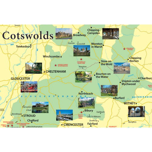 Map of the Cotswolds fridge magnet