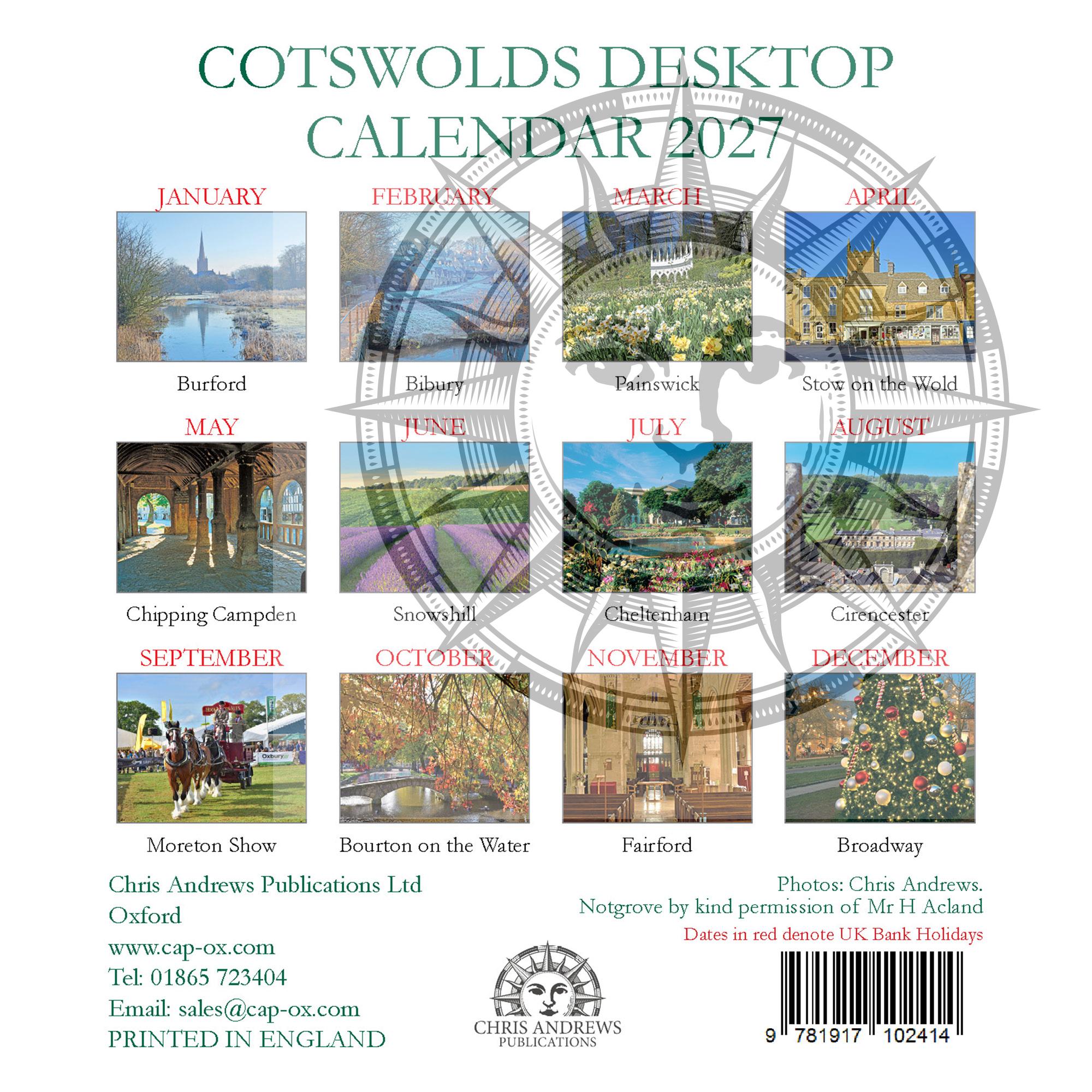 Cotswolds LARGE desktop calendar 2027 - Image 3